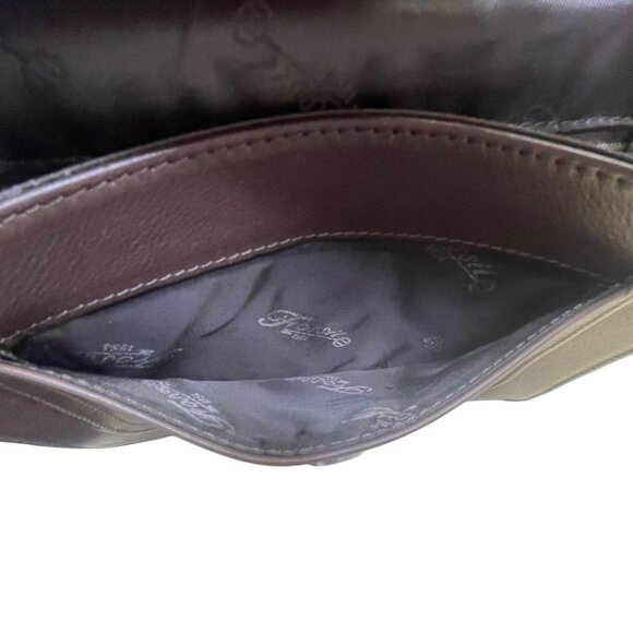 Fossil Women’s Brown Leather Flap Closure Adjustable Strap Crossbody Bag - Picture 12 of 14